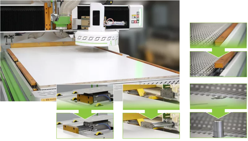 Sistema automático de posicionamiento de material