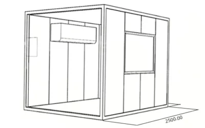 Configuración de una habitación con aire acondicionado para la Fuente láser